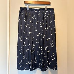 Gap Abstract Bird Print Midi Skirt